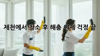 제천에서 청소 후 해충, 이제 걱정 끝!